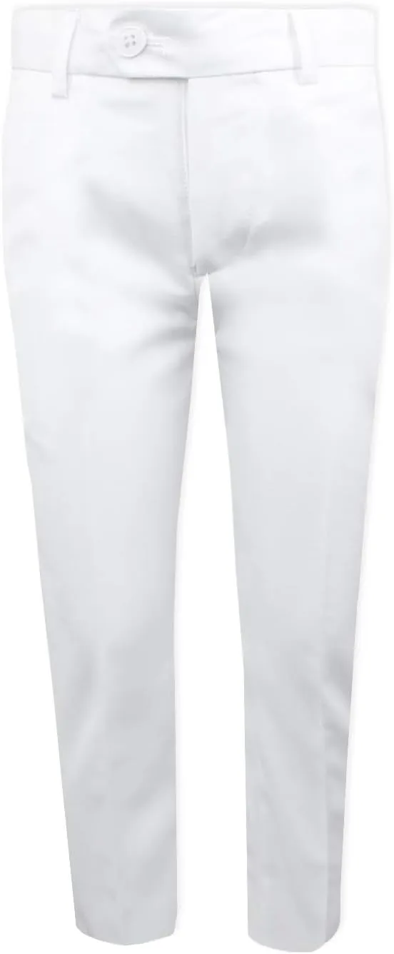 Black n Bianco Boys' First Class Slim Fit Trousers Dress Pants Gently Tapered Flat Front - Presented by Baby Muffin