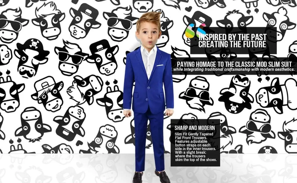 Black n Bianco Boys' First Class Slim Fit Trousers Dress Pants Gently Tapered Flat Front - Presented by Baby Muffin