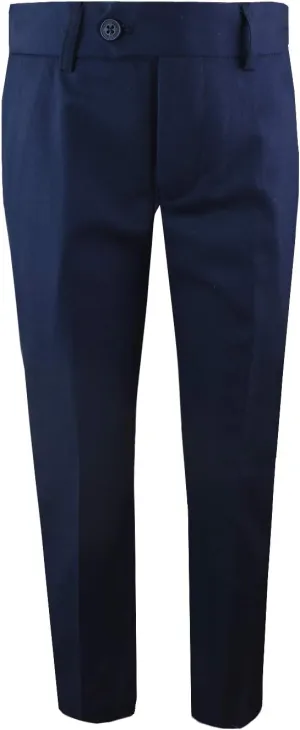 Black n Bianco Boys' First Class Slim Fit Trousers Dress Pants Gently Tapered Flat Front - Presented by Baby Muffin