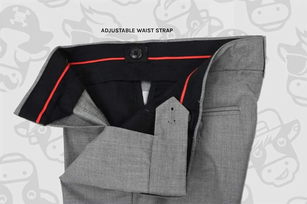 Black n Bianco Boys' First Class Slim Fit Trousers Dress Pants Gently Tapered Flat Front - Presented by Baby Muffin