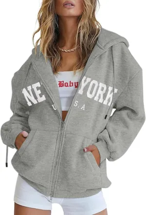 Blingfit Zip Up Hoodies for Women Oversized Y2K Velvet Sweatshirt Long Sleeve 2024 Fashion Hoodie Jacket with Pocket