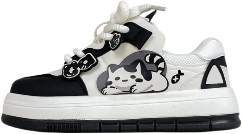Bobo's House Chubby Cheeks Kitty Chunky Sneakers Kawaii Women’s Vegan Leather Platform Shoes