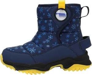 Boys Girls Wnter Snow Boots F𝐮lly F𝐮r Lined Warm Outdoor Hiking Shoes 𝐖aterproof Anti-Slip Kids Toddlers Snow Boots