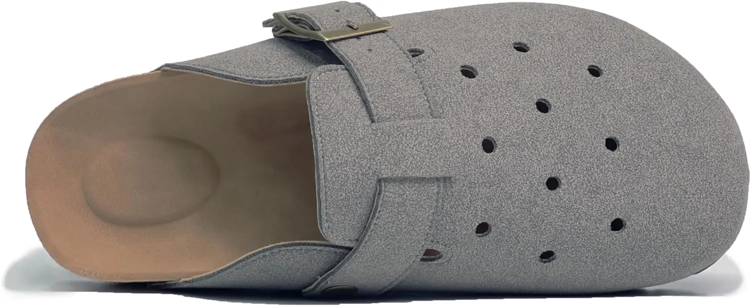 Breathable Women’s Clogs Ventilated Hollow Design Mules with Soft Cork Footbed and Arch Support