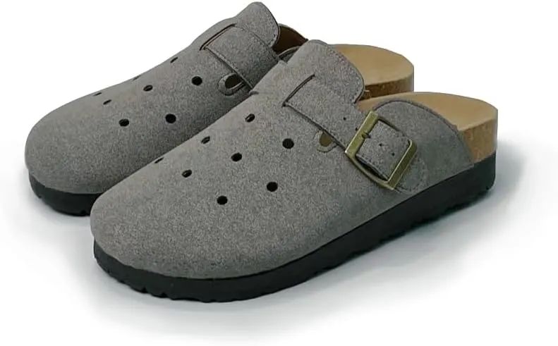 Breathable Women’s Clogs Ventilated Hollow Design Mules with Soft Cork Footbed and Arch Support