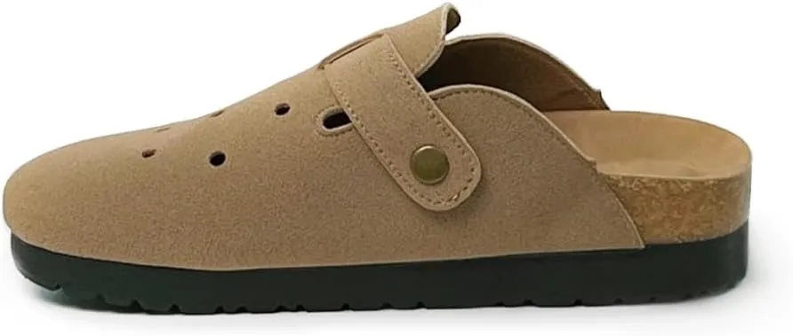 Breathable Women’s Clogs Ventilated Hollow Design Mules with Soft Cork Footbed and Arch Support