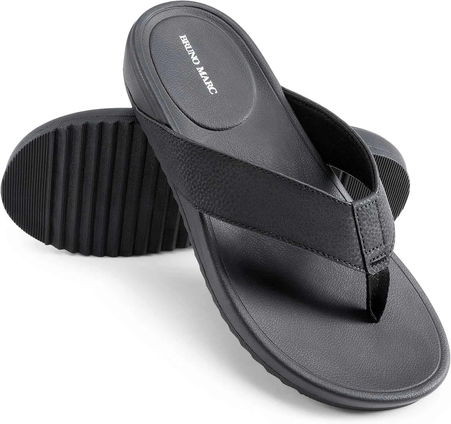 Bruno Marc Men's Flip Flops Thong Sandals Soft Cushion Supportive Footbed Summer Shoes
