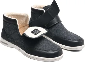 bumuam Women Slip On Shoes with Arch Support,Mens Warm Wide Diabetic Shoes, Adjustable Closures Walking Boots for Elderly Swollen Feet, Diabetic & Edema