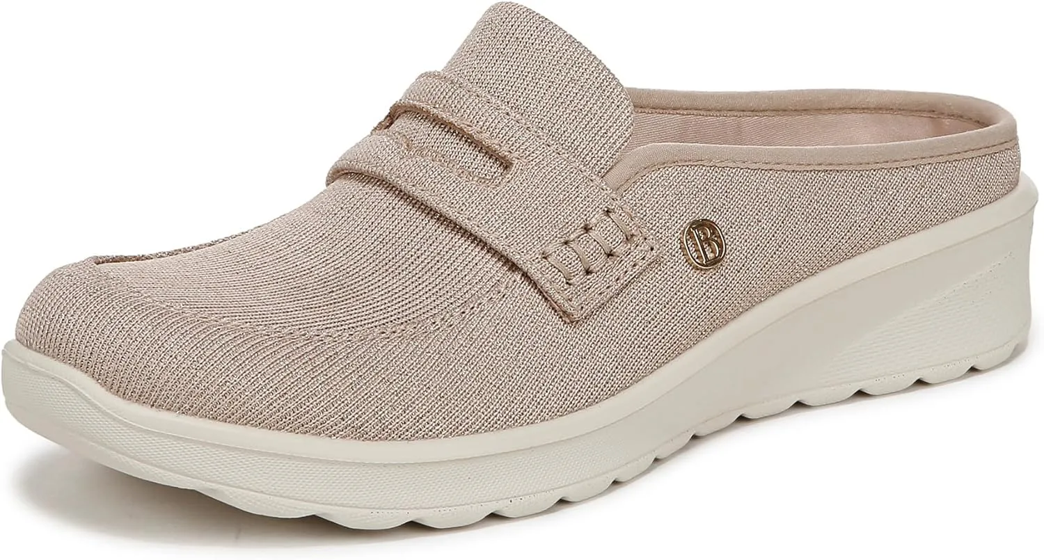 BZees Womens Georgia Mule Biscotti Sparkle Fabric 9 W