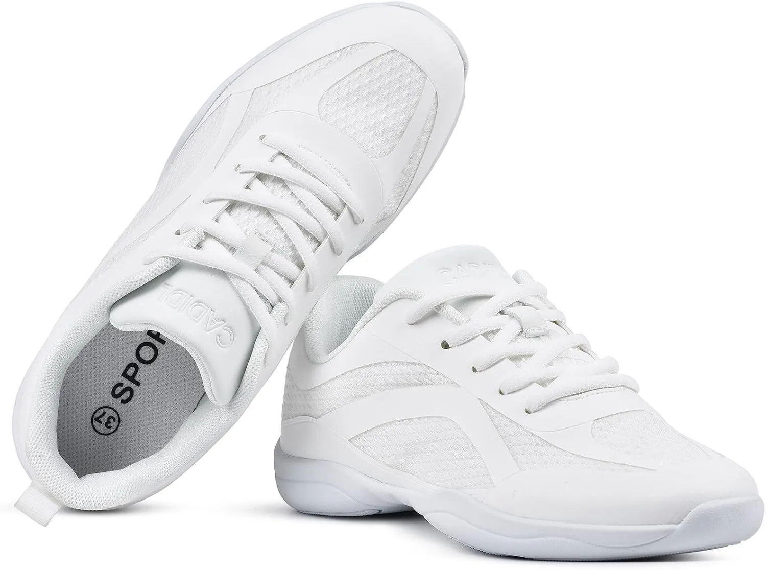 CADIDL Cheer Shoes for Women White Cheerleading Athletic Dance Shoes Girls Flats Tennis Walking Sneakers