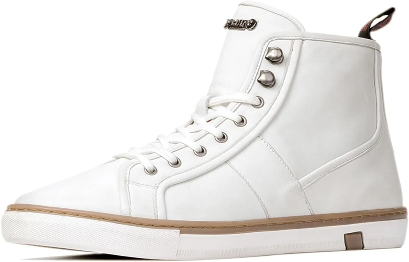 Carlos Santana Otis High-Top Lace to Toe Sneakers for Men | Strobel Construction | Flexible Rubber Outsole & Removeable Leather Footbed | Padded Cuffs & Leather Lining | Calfskin Leather Upper