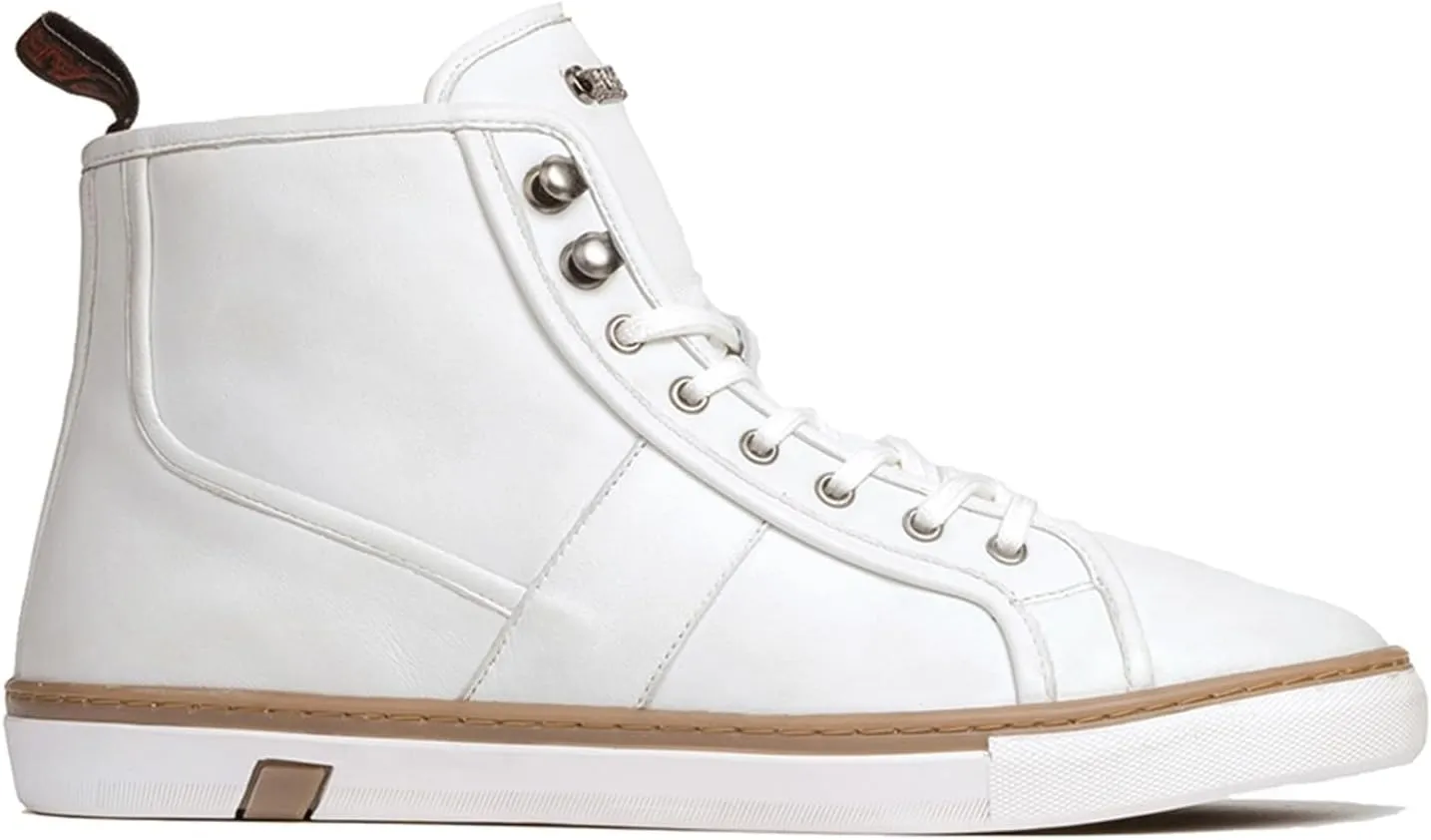 Carlos Santana Otis High-Top Lace to Toe Sneakers for Men | Strobel Construction | Flexible Rubber Outsole & Removeable Leather Footbed | Padded Cuffs & Leather Lining | Calfskin Leather Upper