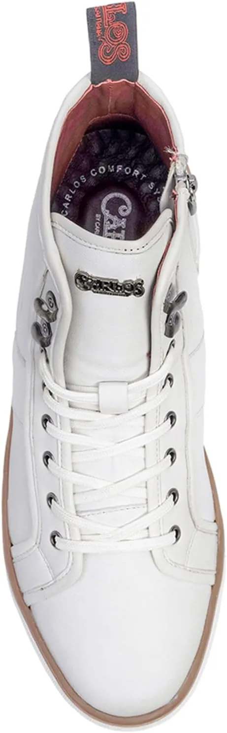 Carlos Santana Otis High-Top Lace to Toe Sneakers for Men | Strobel Construction | Flexible Rubber Outsole & Removeable Leather Footbed | Padded Cuffs & Leather Lining | Calfskin Leather Upper