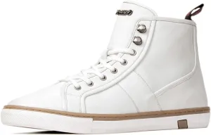 Carlos Santana Otis High-Top Lace to Toe Sneakers for Men | Strobel Construction | Flexible Rubber Outsole & Removeable Leather Footbed | Padded Cuffs & Leather Lining | Calfskin Leather Upper