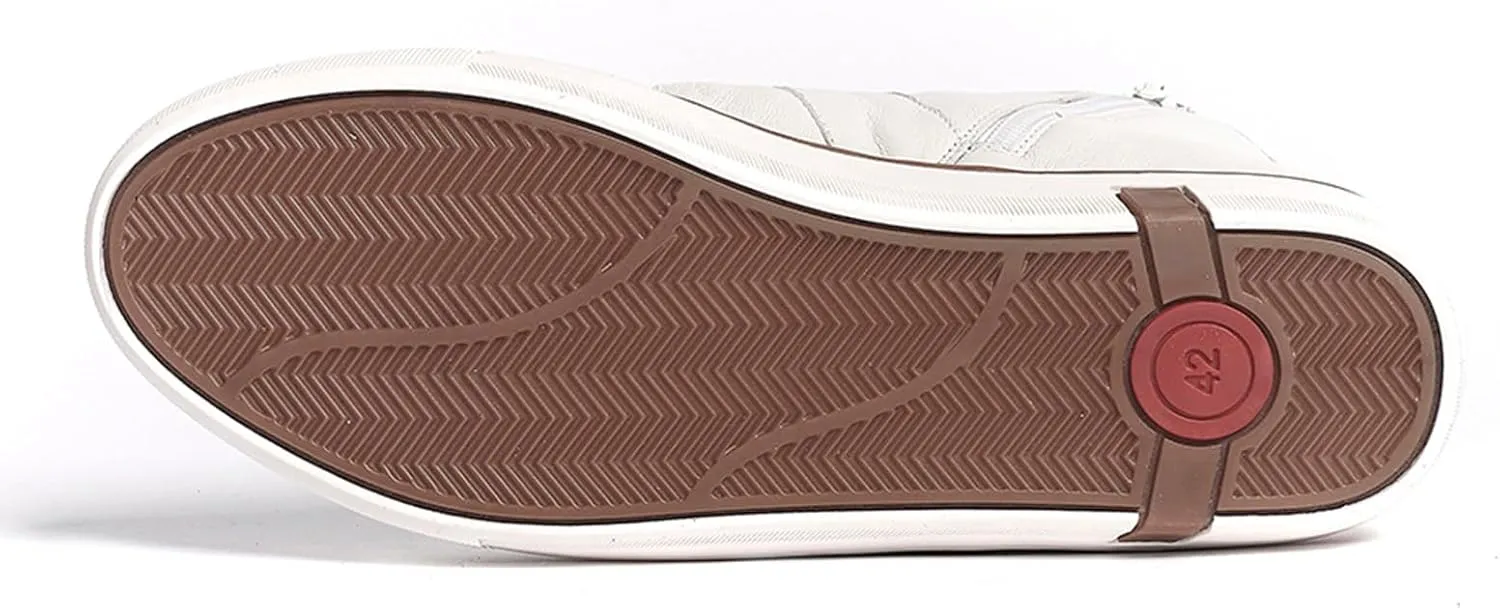Carlos Santana Otis High-Top Lace to Toe Sneakers for Men | Strobel Construction | Flexible Rubber Outsole & Removeable Leather Footbed | Padded Cuffs & Leather Lining | Calfskin Leather Upper