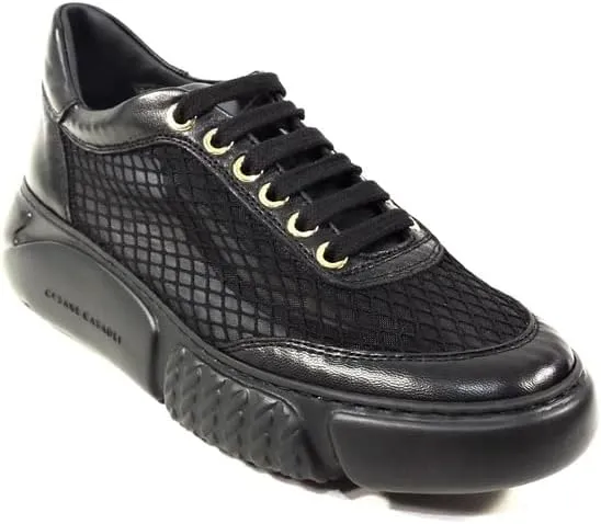 CASADEI Women's Black Soft Leather Fashion Sneakers, Comfort, Summer