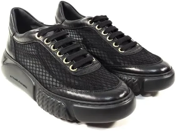 CASADEI Women's Black Soft Leather Fashion Sneakers, Comfort, Summer