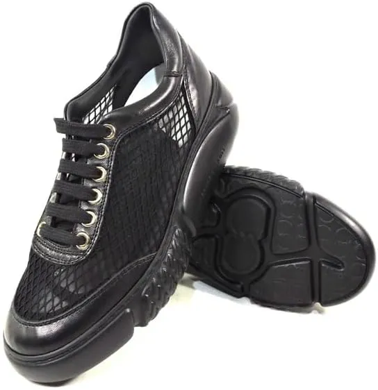 CASADEI Women's Black Soft Leather Fashion Sneakers, Comfort, Summer