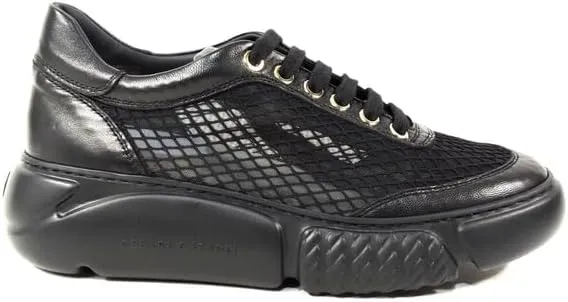 CASADEI Women's Black Soft Leather Fashion Sneakers, Comfort, Summer