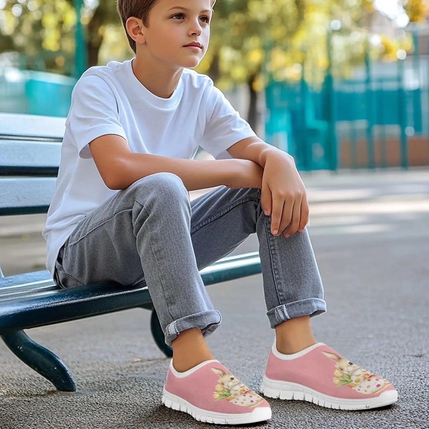 Casual Breathable Mesh Girls Boys Slip On Shoes