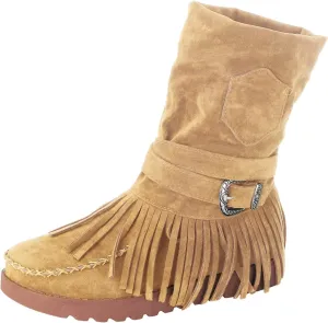 Casual Fashion Women Ankle Boots Women's Boots Ankle Boots Casual Retro Fringe Tassel Round Toe Flat Women's Boots
