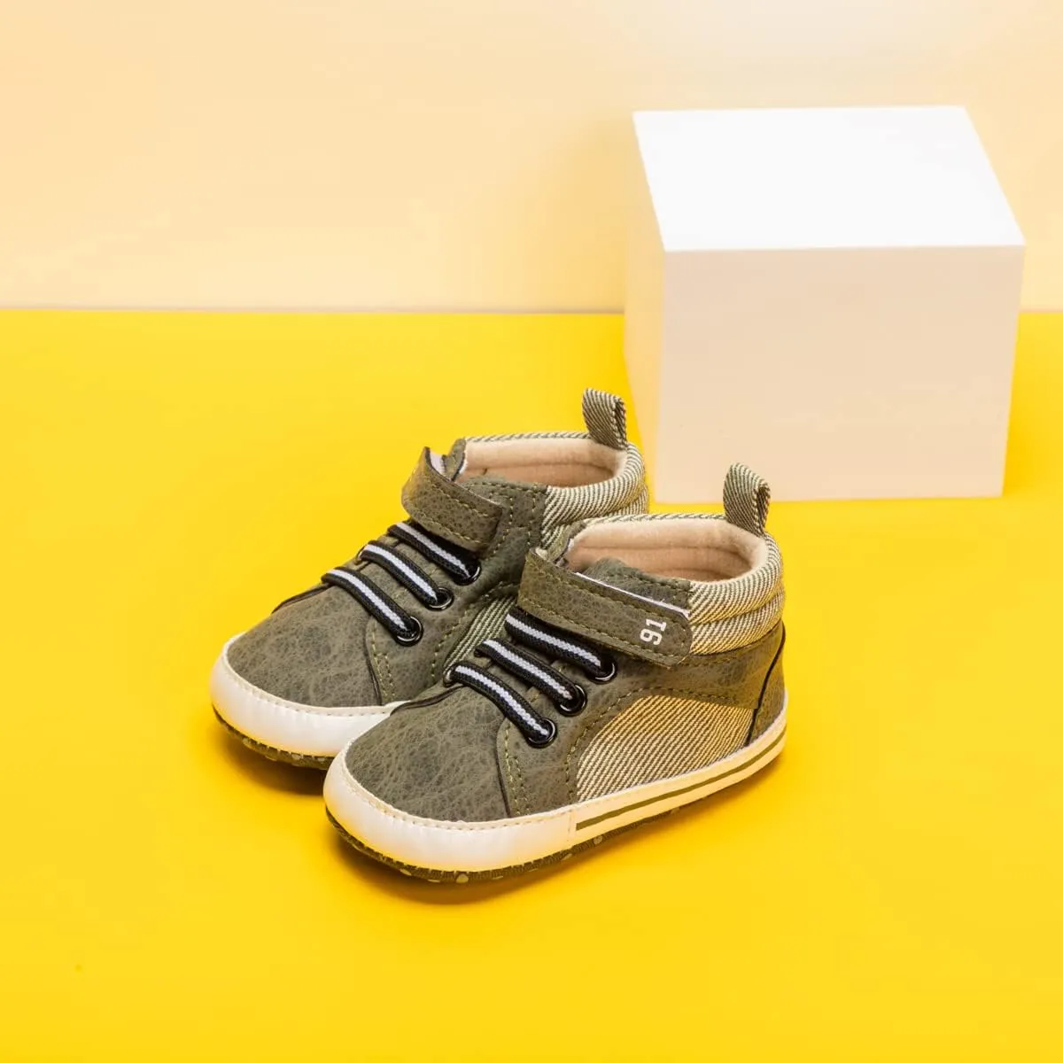 CENCIRILY Baby Boys Girls High Top Sneakers Soft Soles Anti Skid Infant Ankle Shoes Toddler Prewalker First Walking Crib Shoes