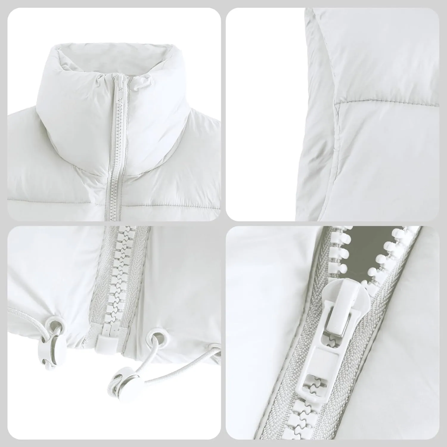 Century Star Cropped Puffer Vest Women's Outerwear Vests Puffy Sleeveless 2024 Quilted Christmas Vest Tops Jackets Coat Zip