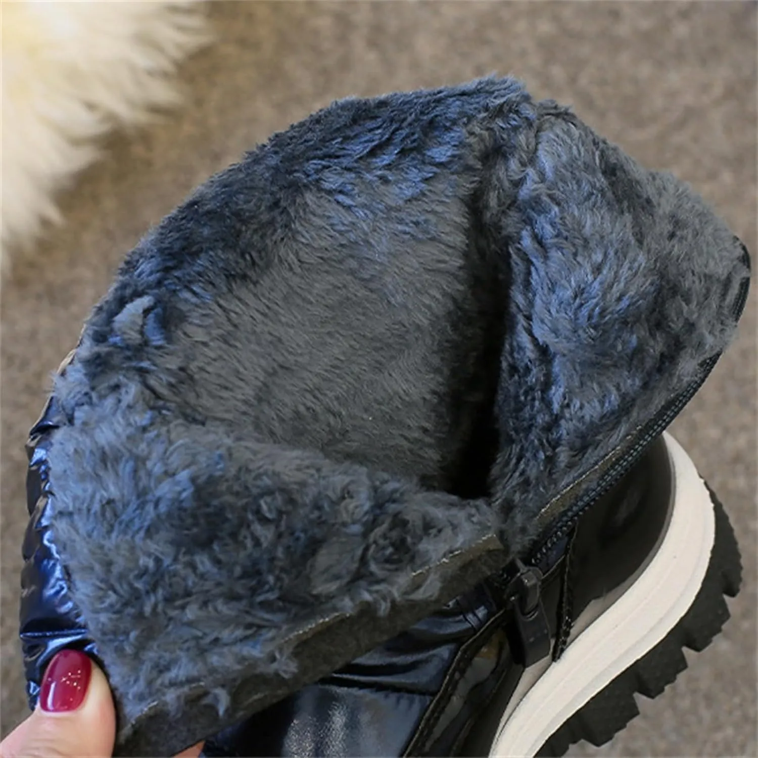 Childrens Thick Snow Boots Chunky Sole Non Slip Ski Booties Outdoor Cozy Warm 𝐖aterproof Cotton Fleece Lined Shoes