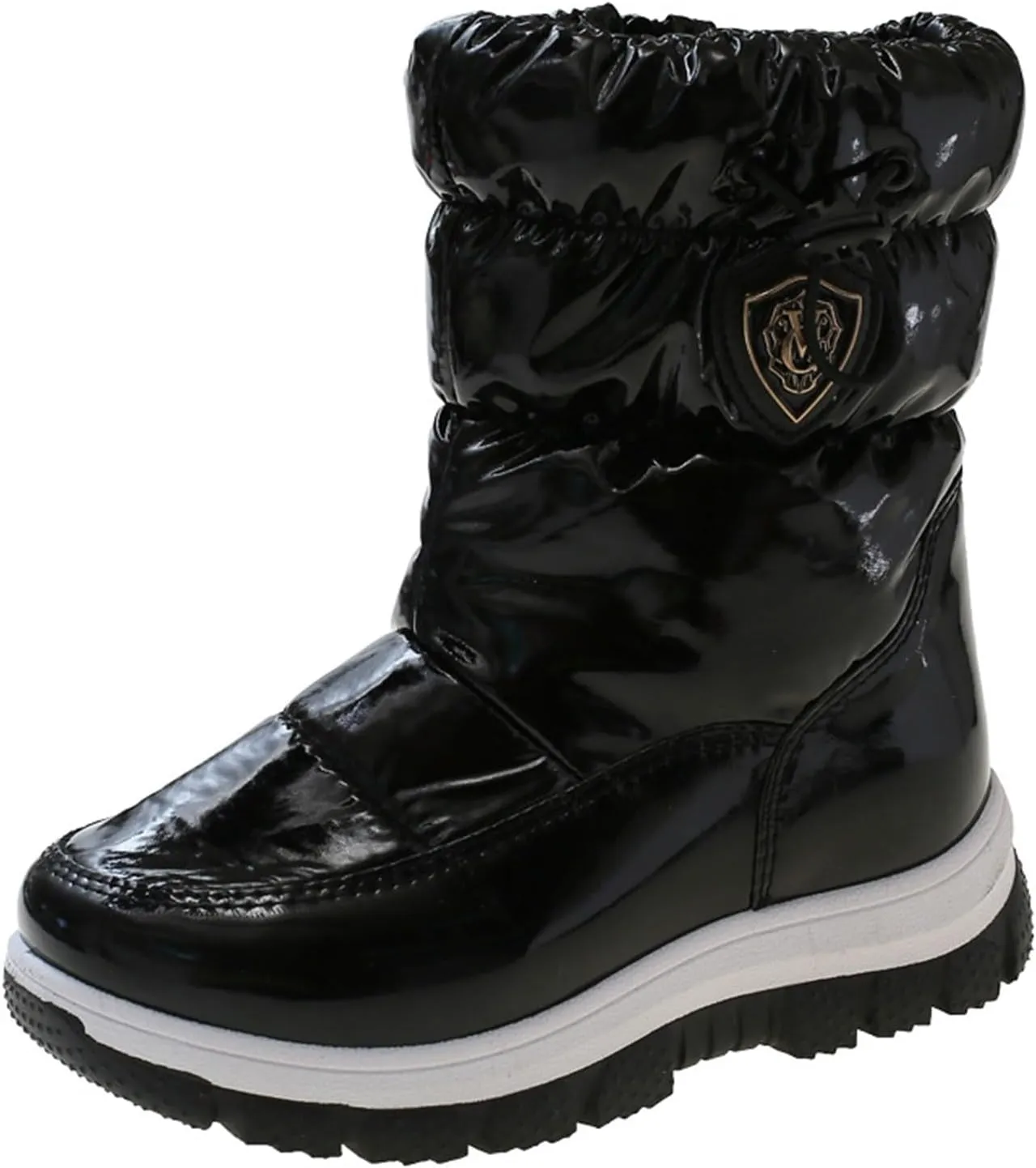 Childrens Thick Snow Boots Chunky Sole Non Slip Ski Booties Outdoor Cozy Warm 𝐖aterproof Cotton Fleece Lined Shoes