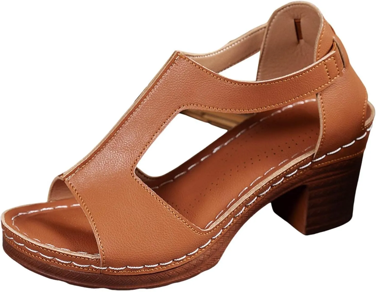 Chunky Heel Sandals for Women Comfortable Open Toe Sandal Dressy Casual Slip On Ankle Strap Wedges Shoes Summer Beach Walking Sandals 2025 Trendy Vacation Shoe