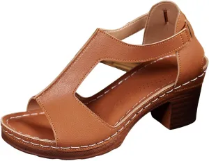 Chunky Heel Sandals for Women Comfortable Open Toe Sandal Dressy Casual Slip On Ankle Strap Wedges Shoes Summer Beach Walking Sandals 2025 Trendy Vacation Shoe