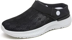 Clogs for Women Lightweight Breathable Sandals Comfortable Walking Shoes Air Cushion Platform Mesh Mules Outdoor Beach Pool Exercise Shoe Knit Open Back Slip on Shoes