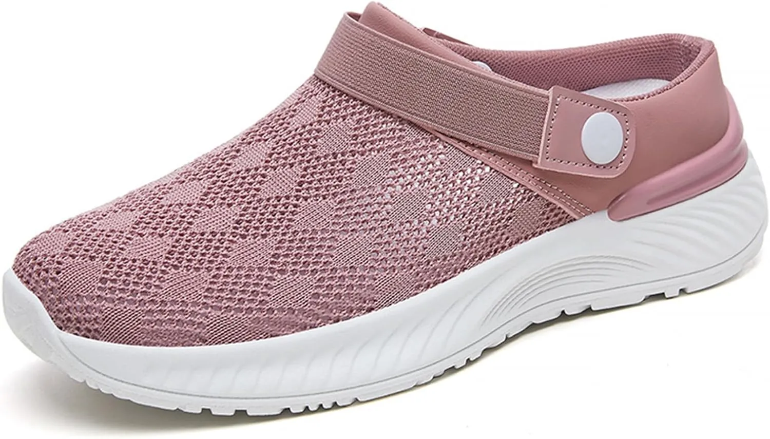 Clogs for Women Lightweight Breathable Sandals Comfortable Walking Shoes Air Cushion Platform Mesh Mules Outdoor Beach Pool Exercise Shoe Knit Open Back Slip on Shoes