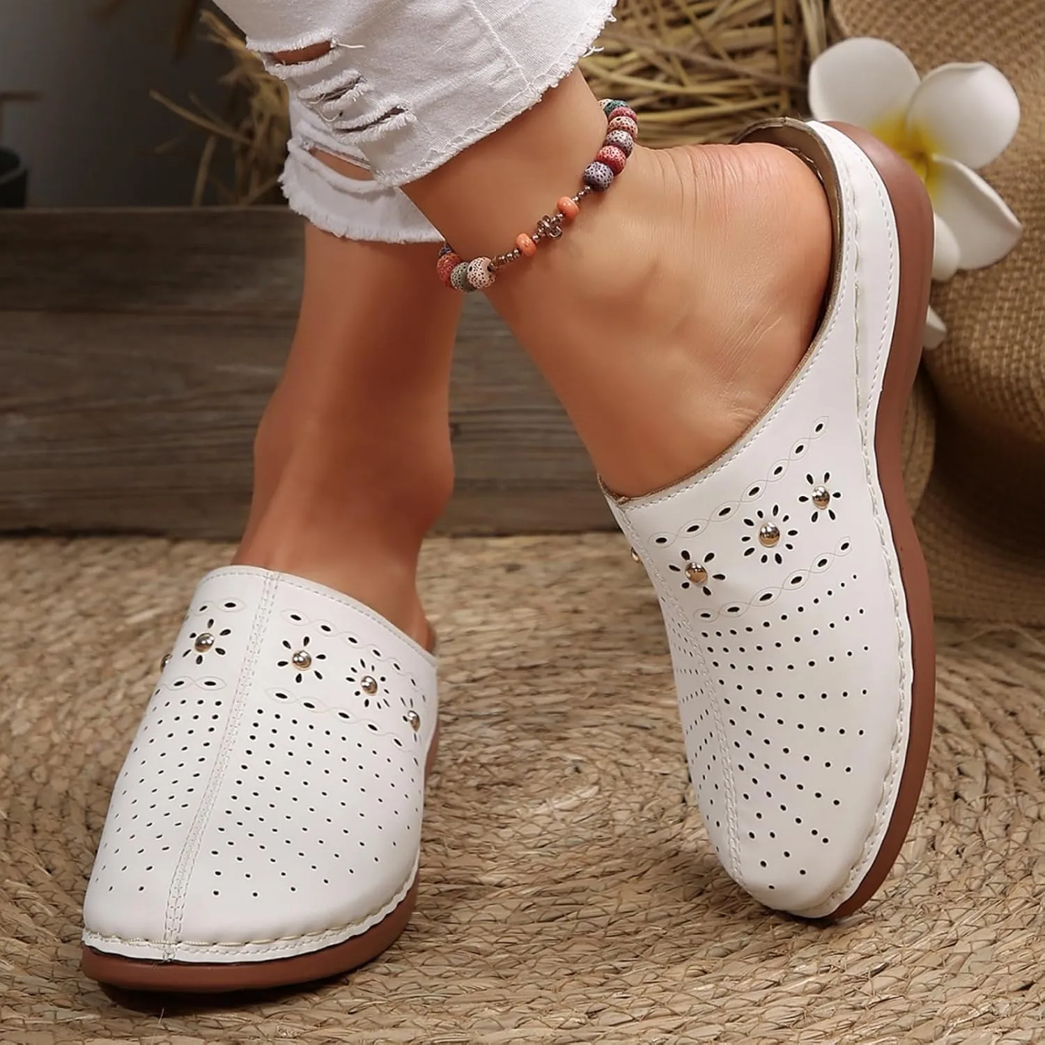 Clogs for Women Mules Slip-On Closed Toe Clog Comfortable Orthopedic Sandals Slingback Soft Cushion Slippers Beach Walking Shoes for Summer Outdoor Casual