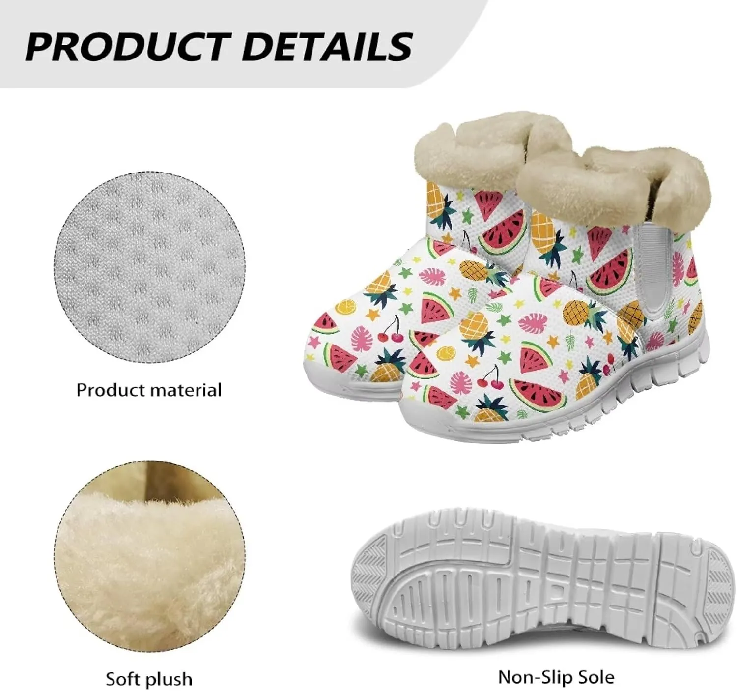 Coloranimal Winter Boots for Women Snow Boots Womens Ankle Boots Warm Fur Lined Winter Shoes Warm Booties Fashion Snow Shoes