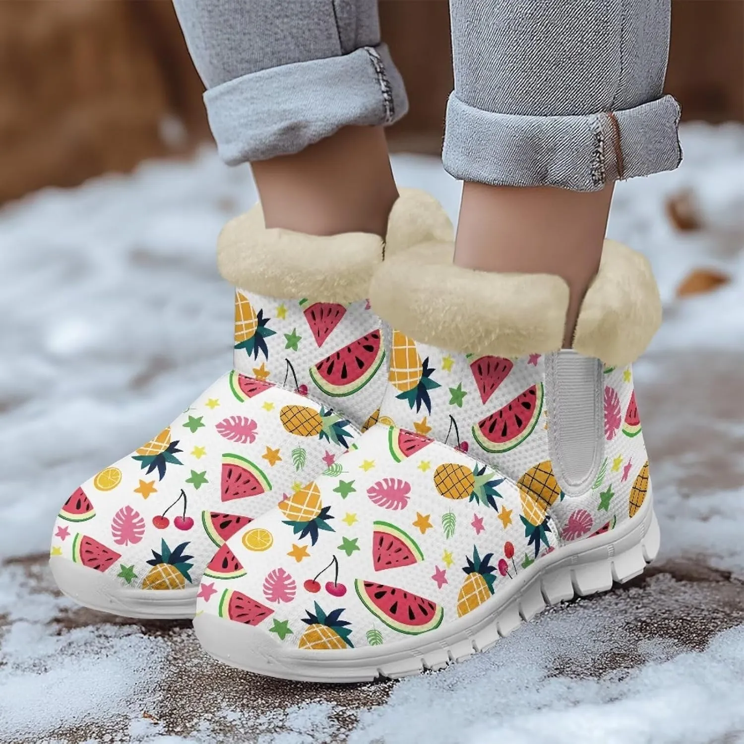 Coloranimal Winter Boots for Women Snow Boots Womens Ankle Boots Warm Fur Lined Winter Shoes Warm Booties Fashion Snow Shoes