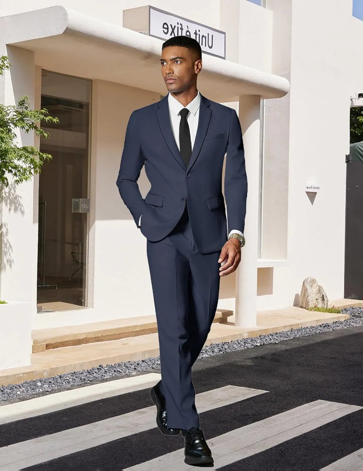 COOFANDY Mens 2 Piece Suit Slim Fit 2 Button Formal Jacket Suits Pants Set for Wedding Business Prom