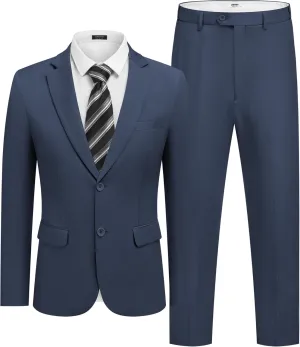 COOFANDY Mens 2 Piece Suit Slim Fit 2 Button Formal Jacket Suits Pants Set for Wedding Business Prom