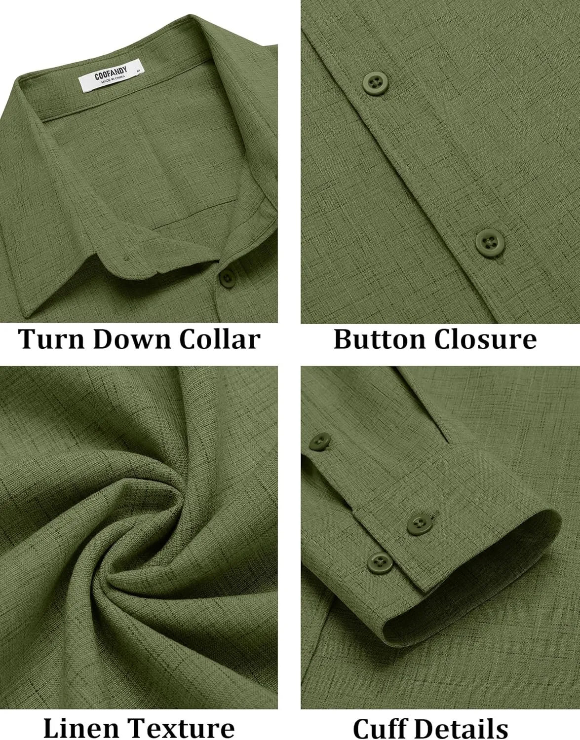 COOFANDY Men's Casual Button Down Shirt Long Sleeve Untucked Chambray Shirt Wrinkle Free Dress Shirts