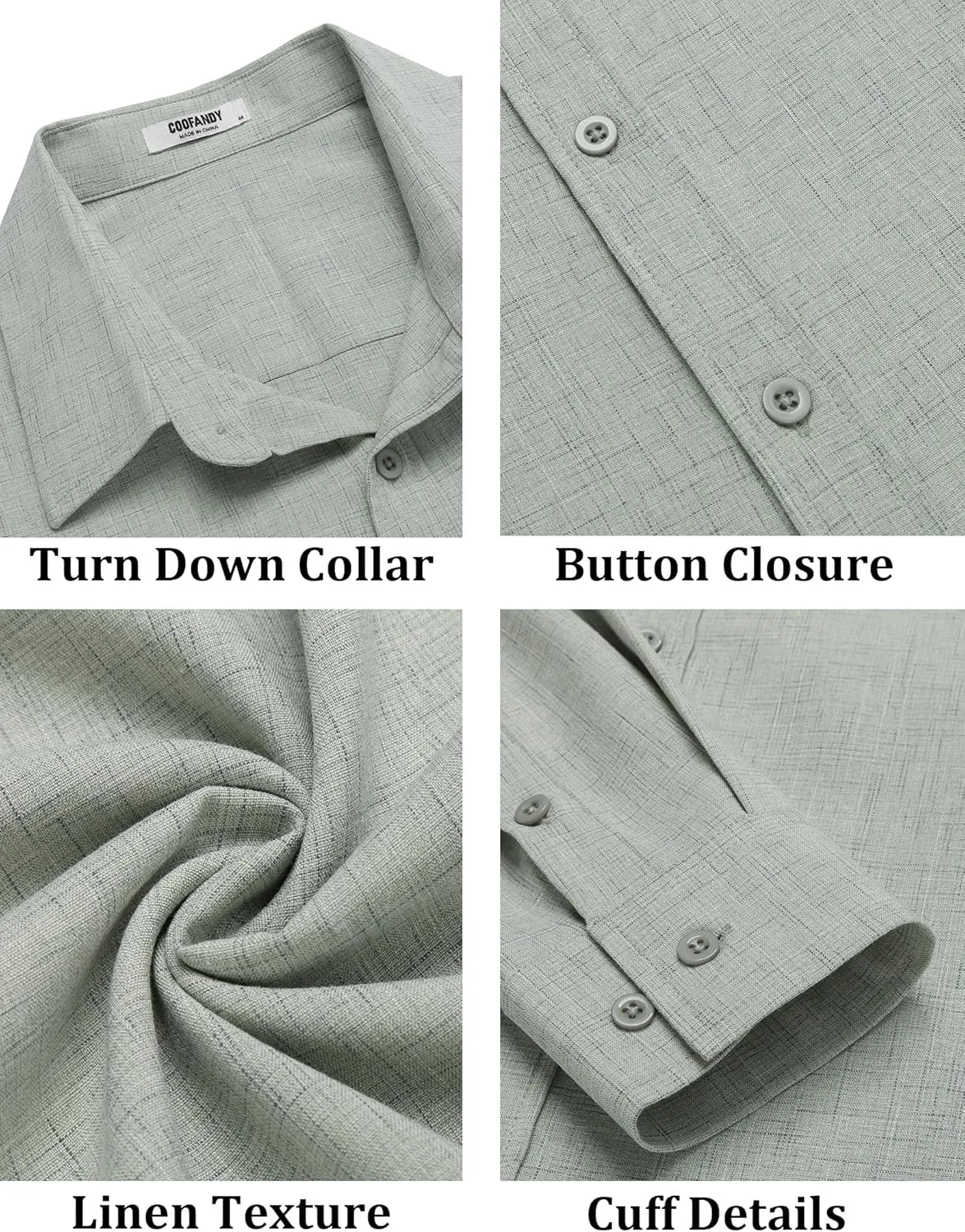 COOFANDY Men's Casual Button Down Shirt Long Sleeve Untucked Chambray Shirt Wrinkle Free Dress Shirts