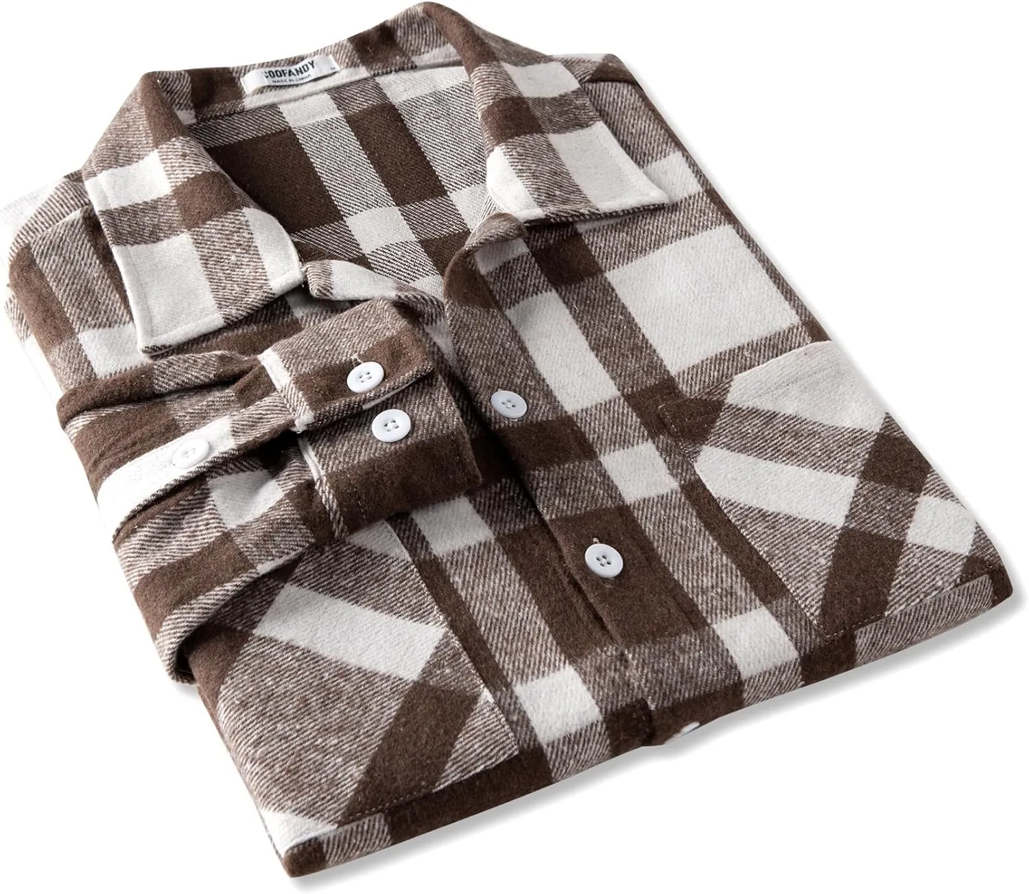 COOFANDY Men's Flannel Shirts Casual Button Down Plaid Shirt Jacket Long Sleeve Fleece Shacket with Pockets
