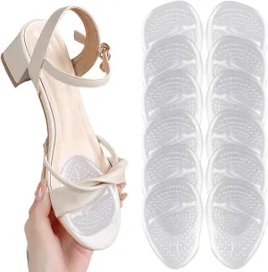 Correct-Position Ball of Foot Cushions (6 Pairs Gel Shoe Inserts), Heel Inserts for Women, Heel Cushions for Foot Pain Relief and Comfort | One Size Fits Any, Stocking Stuffers for Women