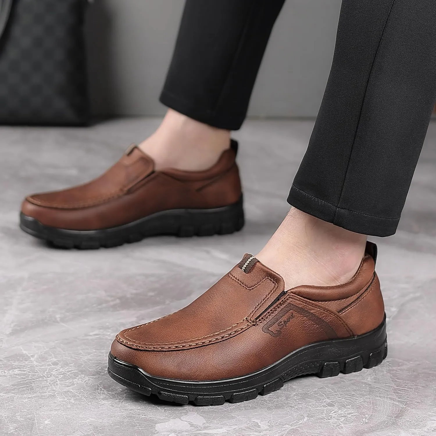 COSIDRAM Mens Loafers Slip on Shoes Casual Comfort Soft Moccasin Daily Flats Driving Walking Shoes Lightweight
