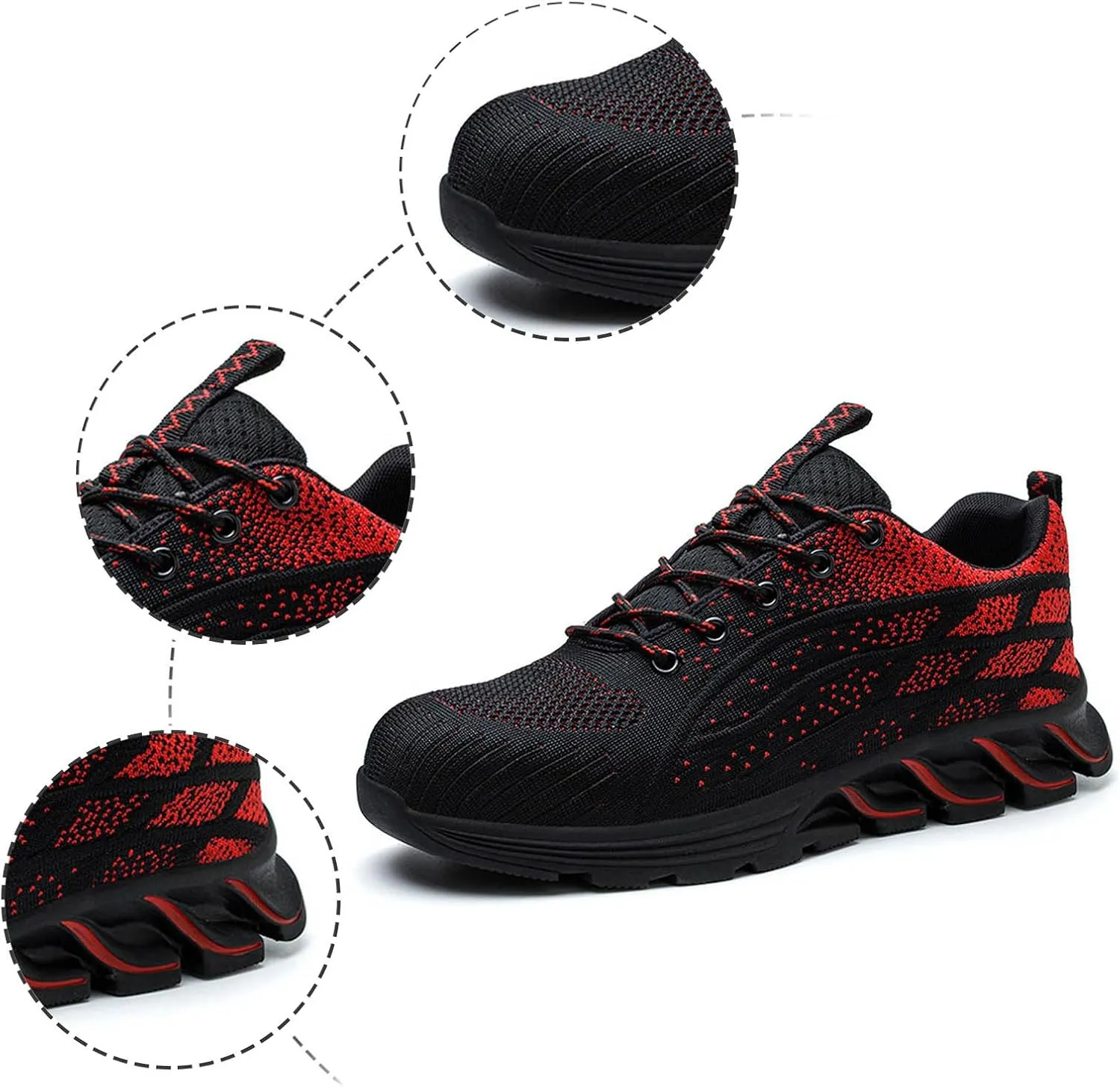 Couple Men's Steel Toe Shoes Men Composite Toe Shoes Comfortable Walking Sneakers Non Slip Work Shoes Indestructible No Show Sneaker Socks Men