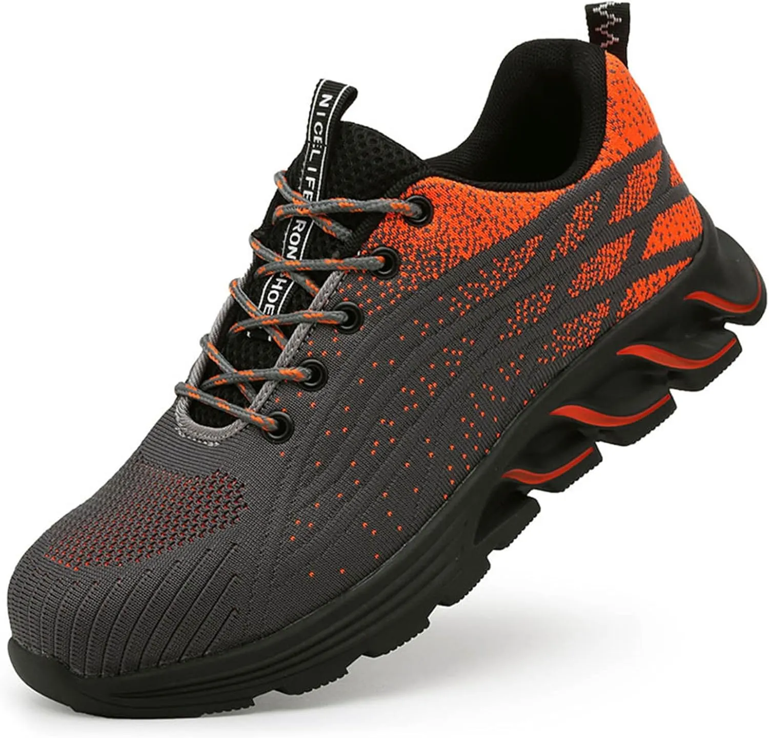 Couple Men's Steel Toe Shoes Men Composite Toe Shoes Comfortable Walking Sneakers Non Slip Work Shoes Indestructible No Show Sneaker Socks Men