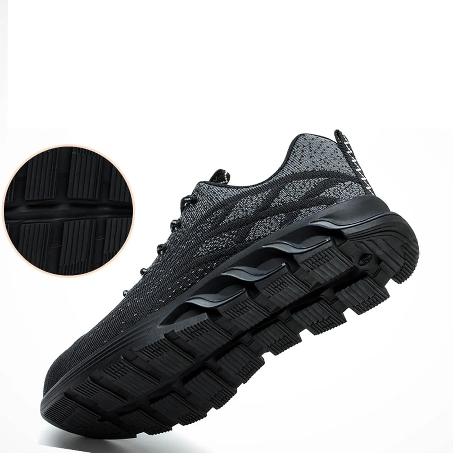 Couple Men's Steel Toe Shoes Men Composite Toe Shoes Comfortable Walking Sneakers Non Slip Work Shoes Indestructible No Show Sneaker Socks Men