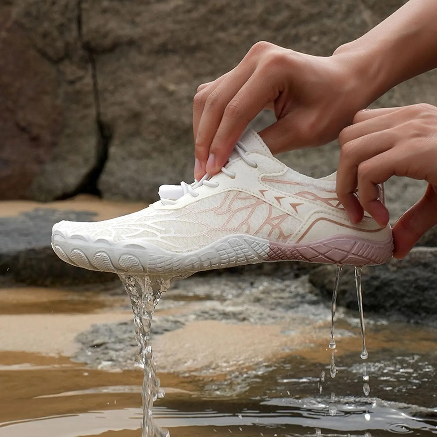Couples All Seasons Five Finger Water Shoes Swimming Shoes Men and Women Platform Athletic Shoes for Women