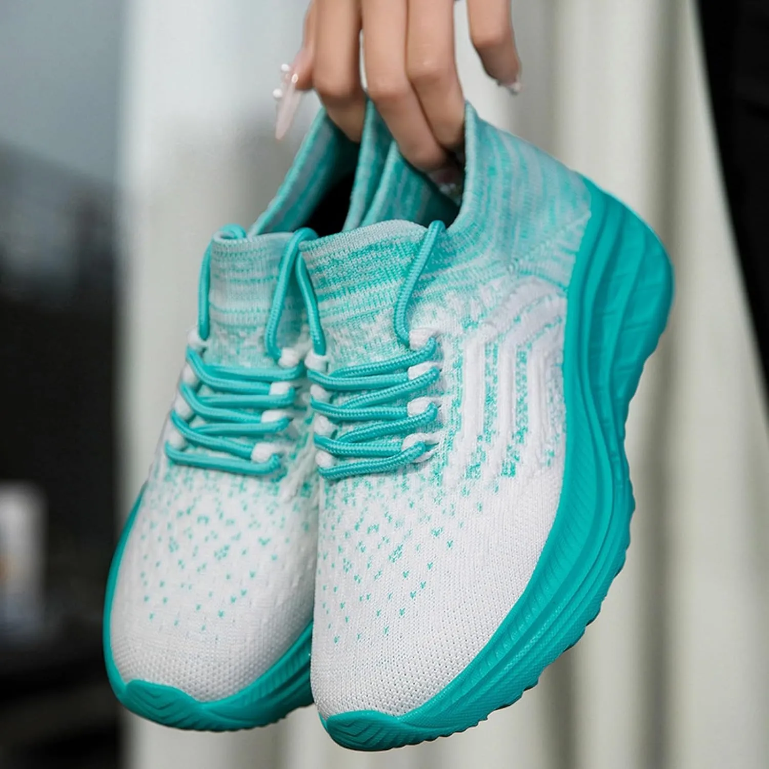Couples Spring Summer Fashion Mesh Lace Up Platform Sneakers Comfortable Breathable Running Shoes Girls Sneaker Size 1