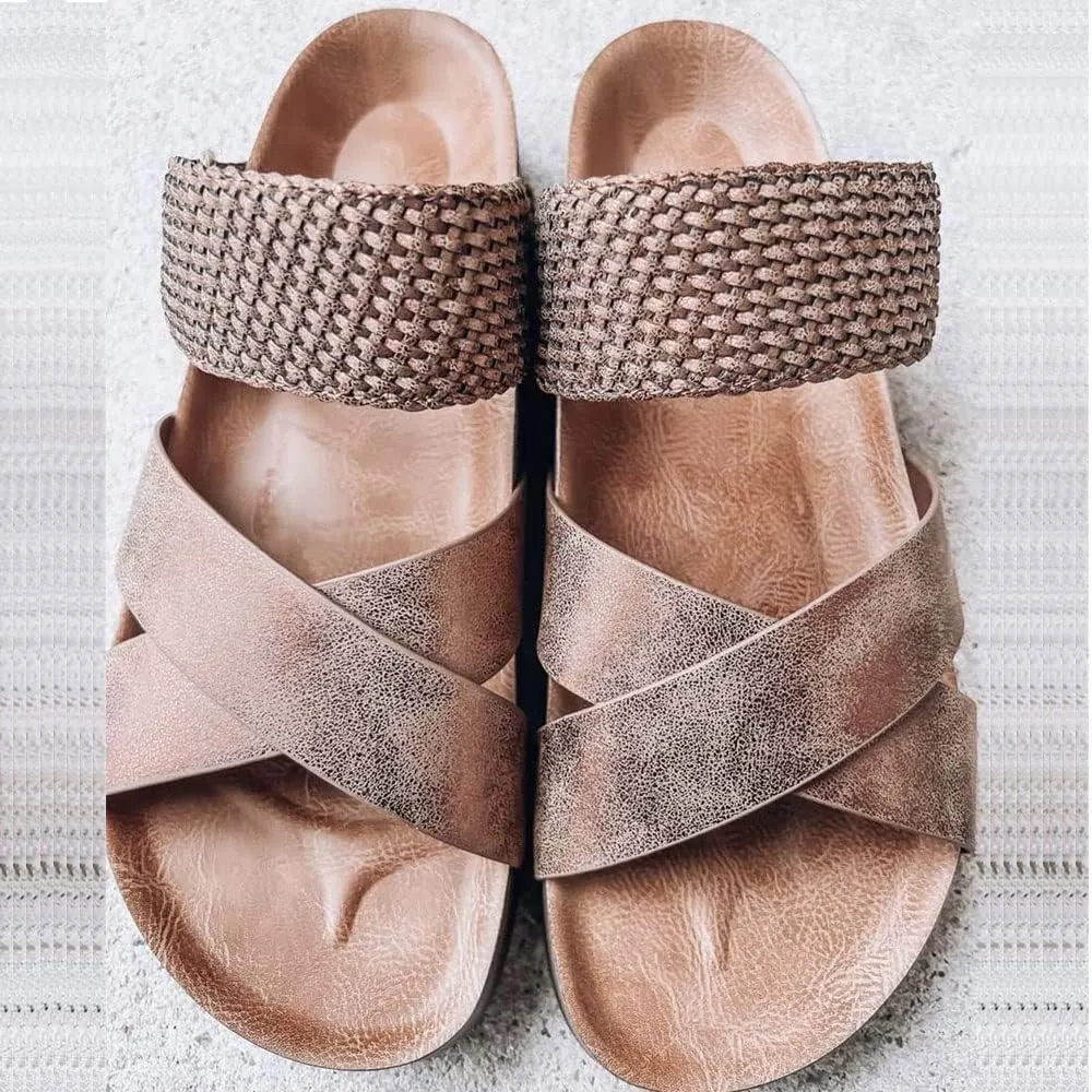 Cubicbee Women'S Espadrilles Platform Thick Soled Woven Sandals,Non-Slip Strappy Open Toe Beach Shoes