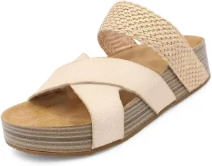 Cubicbee Women'S Espadrilles Platform Thick Soled Woven Sandals,Non-Slip Strappy Open Toe Beach Shoes